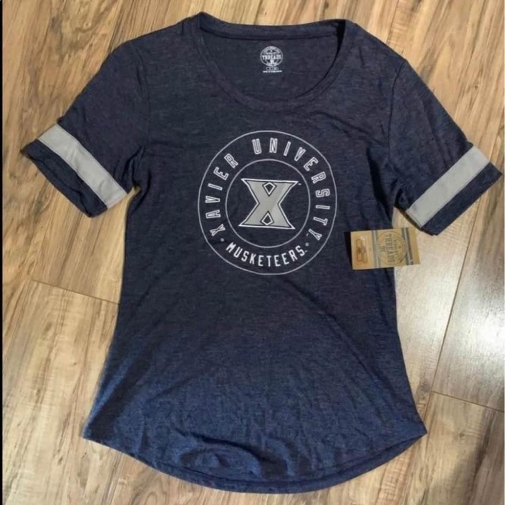 NCAA Xavier Musketeers Women's Tee w/Banded Sleeves-6849